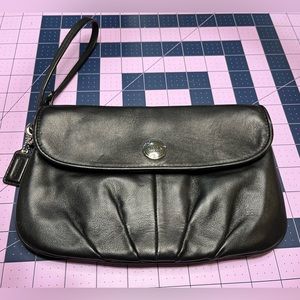 Coach Black Leather Wristlet